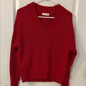 J. Crew 100% cotton Red V-Neck Sweater